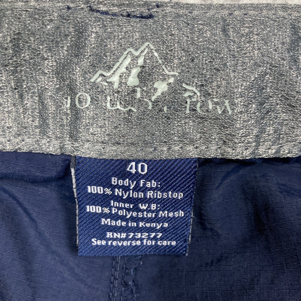 North River Cargo Shorts Mens 40 Navy Blue Ripstop Nylon Belted Hiking Utility - Picture 10 of 12